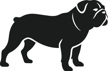 bulldog silhouette vector, bull dog vector isolated 