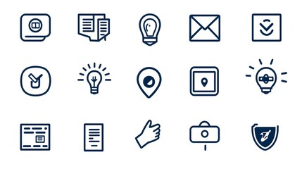 This image showcases a diverse collection of 15 scalable and editable vector based icons that represent various elements of stakeholder engagement such as communication information strategy and