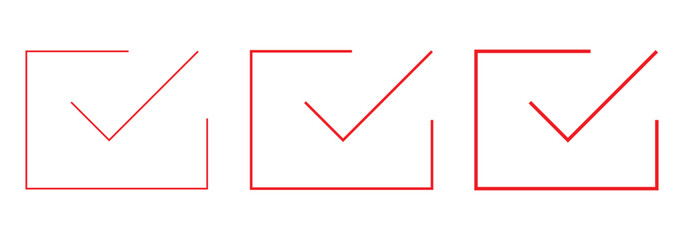 Round checkbox and square checkbox icon set. Vector.