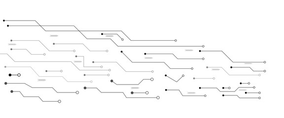 Abstract grey circuit line technology pattern on white background, futuristic vector illustration of digital circuitry design for tech backgrounds	