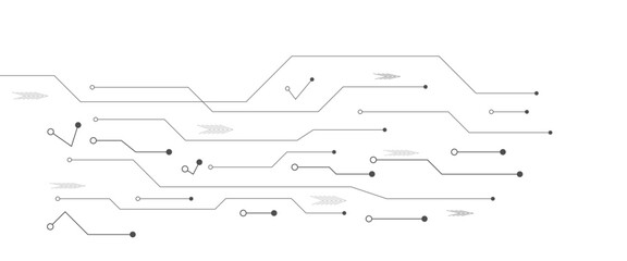 Abstract grey circuit line technology pattern on white background, futuristic vector illustration of digital circuitry design for tech backgrounds	