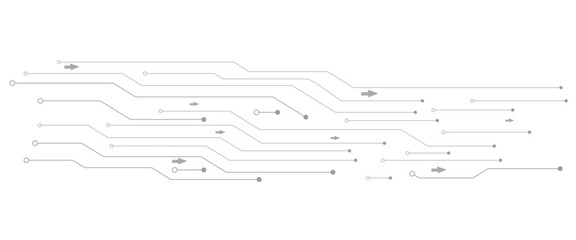Abstract grey circuit line technology pattern on white background, futuristic vector illustration of digital circuitry design for tech backgrounds	