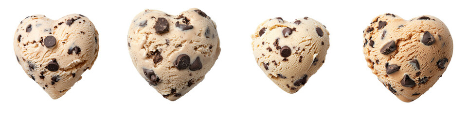 A delightful assortment of homemade heart shaped chocolate chip cookies perfect for a sweet indulgence or romantic