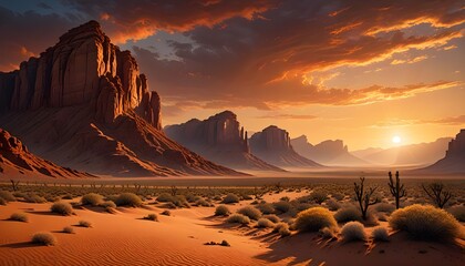sunset in the mountains