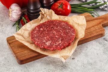 Raw beef burger cutlet minced meat