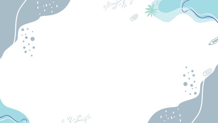 Abstract frame background with baby blue and grey geometric shapes, dots and lines for presentation