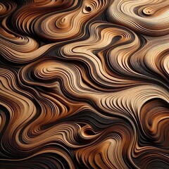 Abstract Swirling Carved Wood Texture Background