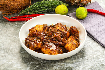 Indian cuisine - Vindaloo fish with spices