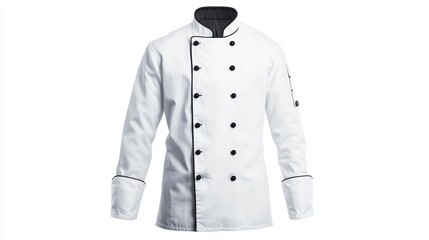 Classic white chef jacket with long sleeves