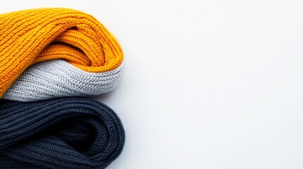 Knitted wool scarf folded