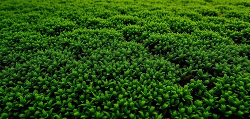 Deep green moss carpet, textured surface, natural background, natural texture, wild, texture background