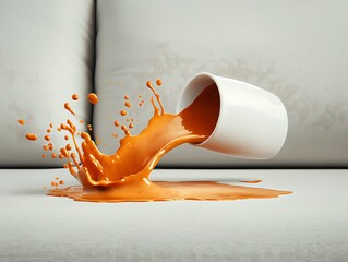 Spilled Orange Drink for Sofa, Splash.
