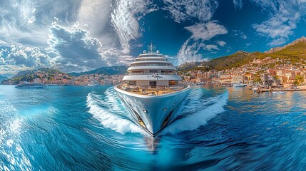 Luxury yacht cruising Adriatic coast, Dubrovnik