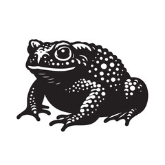 Black Salamander Silhouette Vector, High Quality Illustration on White Background