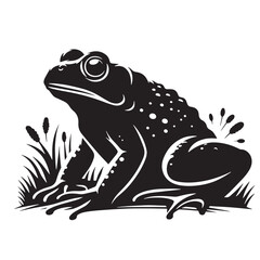 Black Salamander Silhouette Vector, High Quality Illustration on White Background