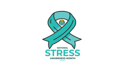 National Stress Awareness Month. background, banner, card, poster, template, Vector, illustration.