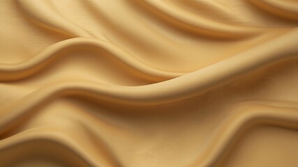 Fototapeta premium Gold silk cloth texture with folds and wrinkles. Realistic 3d illustration bg of golden satin fabric. luxury background with abstract yellow soft smooth drapery pattern with wave creases.