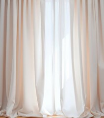 Obraz premium Soft, flowing white curtains with gentle folds and shadows, drapes, bright