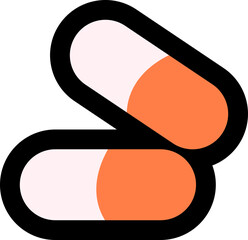 Black line icon Cute Pills icon