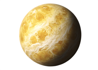 Realistic Venus Planet Illustration – Isolated PNG on White Background