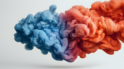 Abstract Colorful Ink and Water Swirls: Blue and Orange Fluid Design