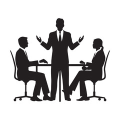 Fototapeta premium Business team meeting and discussion in the office silhouette 
