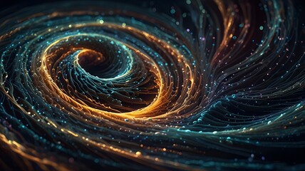 Colorful swirling particles in deep space