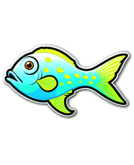 colorful fish on a white background