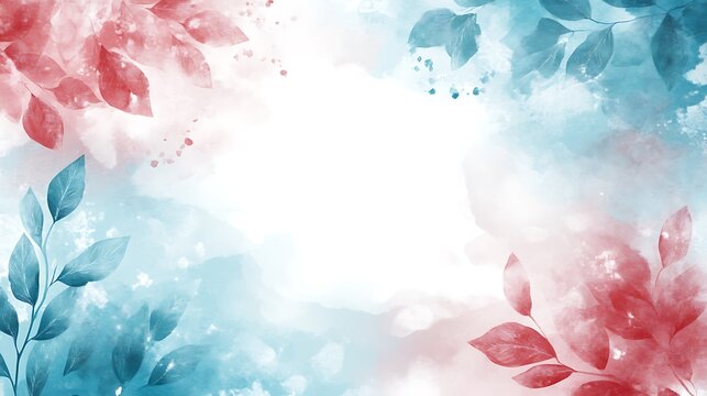 Watercolor Painting of Leaves and Artistic Color Design
