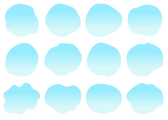 ふわふわした空のフレームイラストセット　グラデーション