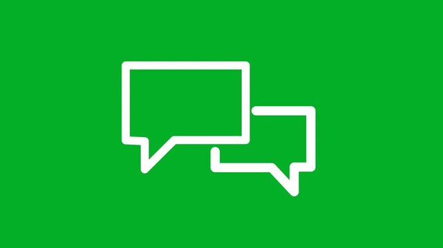 message chat box icon animation on  black background. Animated speech bubble chat sign. 4k animation isolated  speech bubble icon animation. pop up, speech bubble, thoughts,