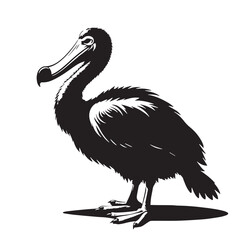 Black Dodo Silhouette Vector, High Quality Illustration on White Background © Craftdot