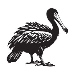 Black Dodo Silhouette Vector, High Quality Illustration on White Background © Craftdot