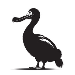 Black Dodo Silhouette Vector, High Quality Illustration on White Background © Craftdot