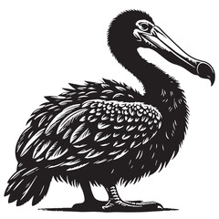 Black Dodo Silhouette Vector, High Quality Illustration on White Background © Craftdot