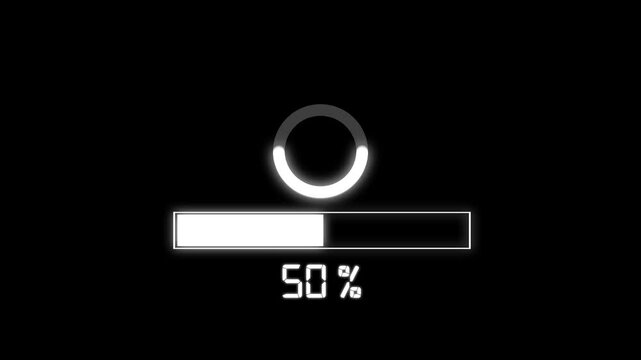 Futuristic Loading Animation with Circular and Bar Progress Indicator