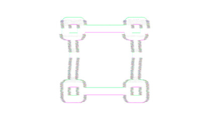 Icon square is distorted. Glitch. Noise, chromatic aberration, geometric distortion