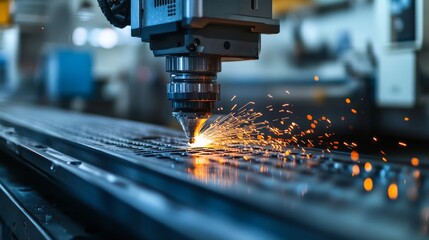 High-precision numerical control machine tools and advanced welding equipment in an industrial setting. Automated metalworking machinery for precision manufacturing and engineering applications.