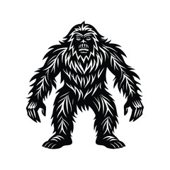 Obraz premium simple Bigfoot vector silhouette vector on white background