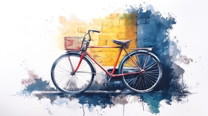 Obraz premium Vintage 1930s Classic Bicycle in Rustic Setting with Sepia Oil Painting Aesthetic