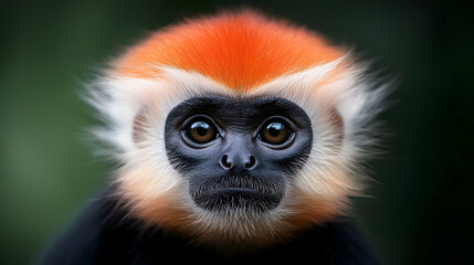 Obraz premium Closeup Portrait of a Red And Black Furry Monkey