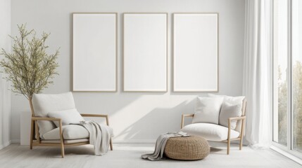 Cozy living room with natural light and minimalist design in a contemporary home setting