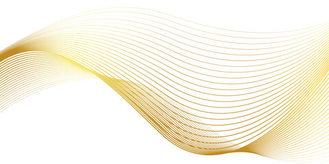 Fototapeta premium luxury gold wavy line pattern, guilloche curves, elegant lines golden wave curve, gold wave line corner shape for element, stripes ribbon golden graphic, striped gold