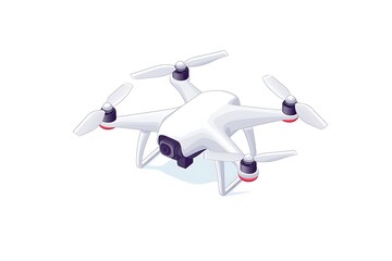 Drone Illustration, Isometric View, White Background