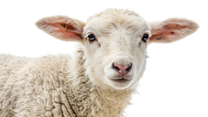 Obraz premium Isolated Lamb PNG – Cute White Sheep on Transparent Background