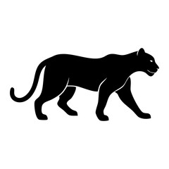 Obraz premium Leopard vector illustration with a wild animal silhouette in black and white