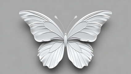 White butterfly illustration design element for graphic design and creative projects concept art render