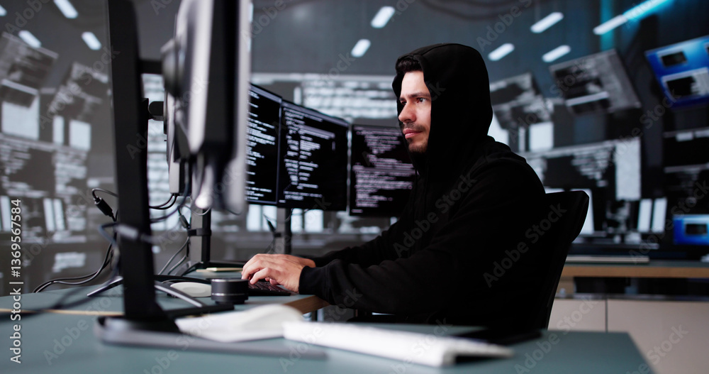 Poster Hacker And Computer Data Breach
