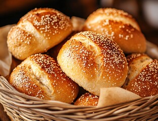 homemade burger rolls sprinkled