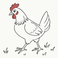 brown body of chicken hen standing isolated transparent background